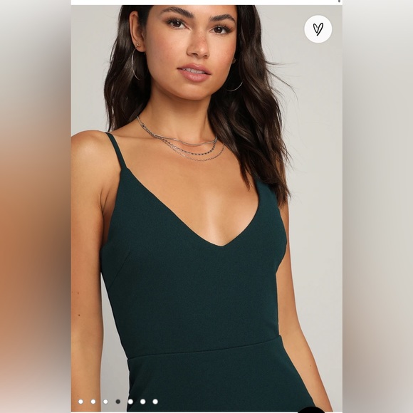 Dark Green Wedding Guest Dress - Picture 3 of 4